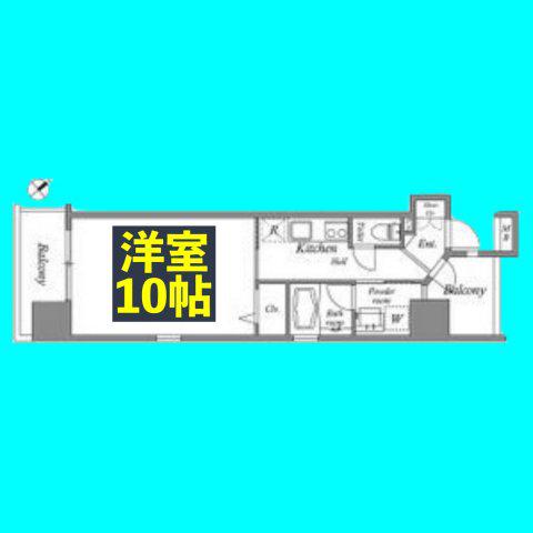 パラッツォ スペチアーレ(1K/8階)の間取り写真