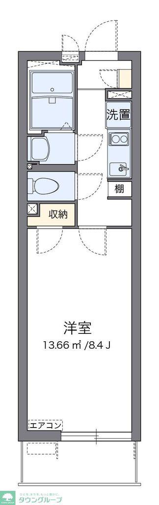 クレイノ八潮(1K/3階)の間取り写真