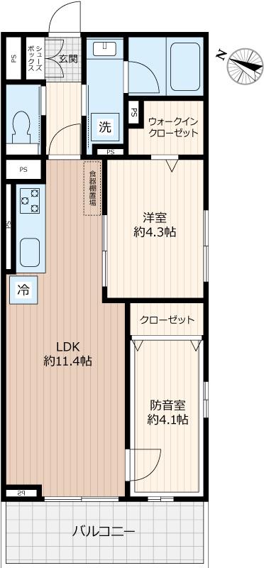 LIBERTE井草(2LDK/1階)の間取り写真