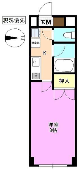 アーバンメゾン山王(1K/1階)の間取り写真