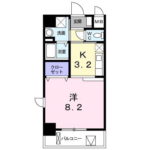レイペーラ(1K/2階)の間取り写真