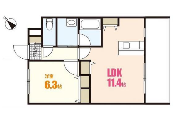 エミネンス古市弐番館(1LDK/1階)の間取り写真