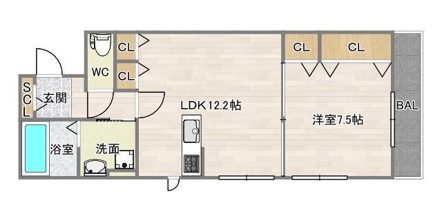 CASA PINO SOLO(1LDK/3階)の間取り写真