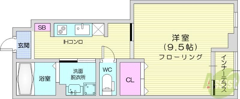 仙台空港鉄道 名取駅 徒歩14分 2階建 築2年(1K/1階)の間取り写真