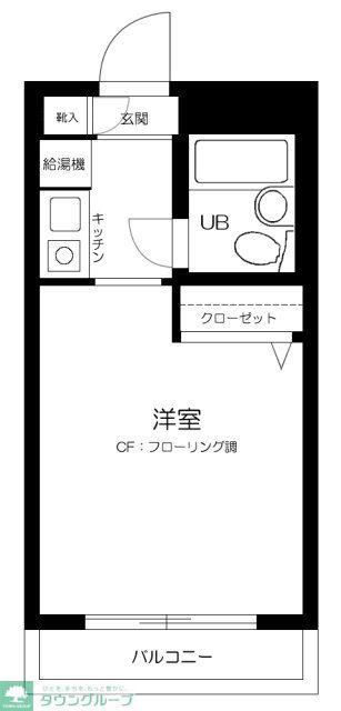 シティクレスト壱番館(1K/2階)の間取り写真