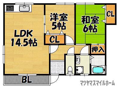 サンパティーク(2LDK/1階)の間取り写真