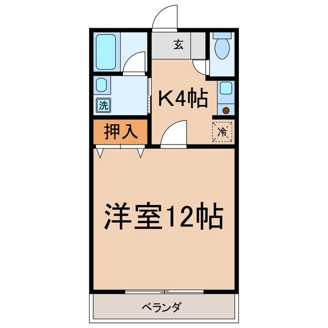コーポアルタIII(1K/3階)の間取り写真