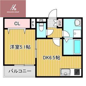 LINO久宝寺(1LDK/1階)の間取り写真