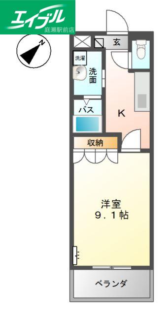 コーポJIN(1K/2階)の間取り写真