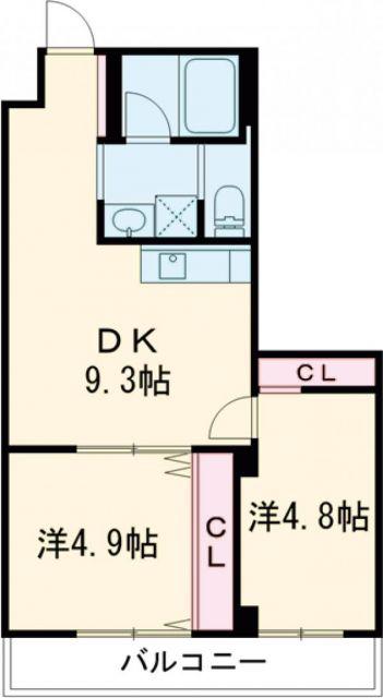 ソフィア墨染駅前(2DK/3階)の間取り写真