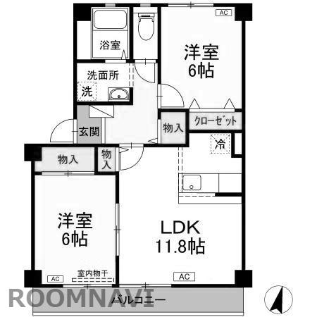 フォブール佐古A(2LDK/3階)の間取り写真