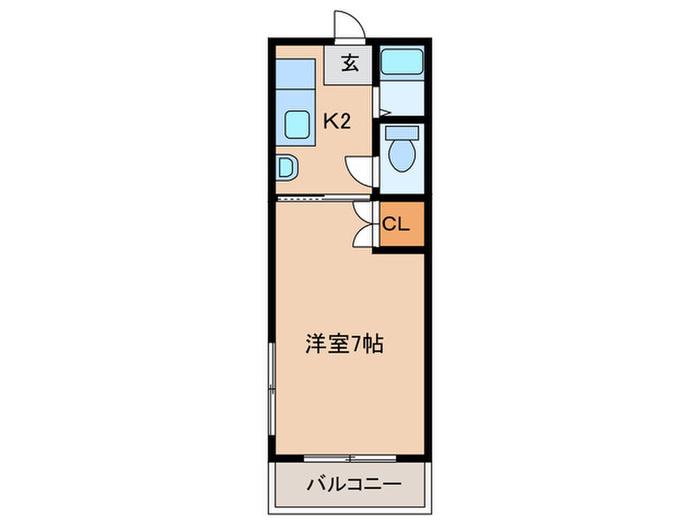 フォレスト真砂(1K/3階)の間取り写真