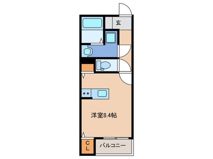 アドバンス香椎参道B棟(ワンルーム/3階)の間取り写真