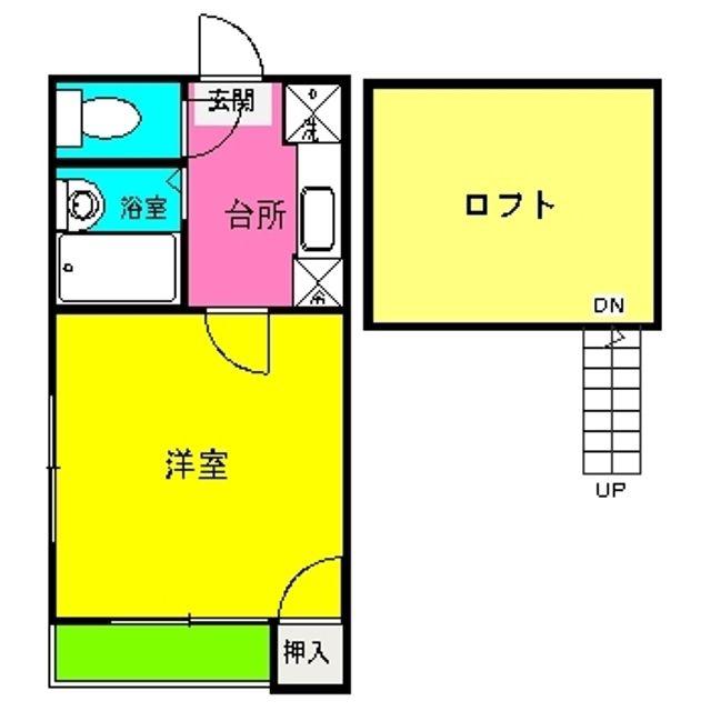 プチメゾン南福岡(1K/1階)の間取り写真
