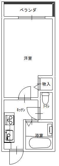 川北マンション(1K/2階)の間取り写真