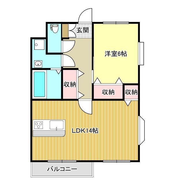 パークサイド杉山(1LDK/2階)の間取り写真