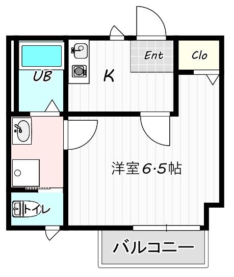 ベルガーデン久比里II(1K/2階)の間取り写真