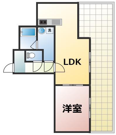 IVY FLAT(1LDK/7階)の間取り写真