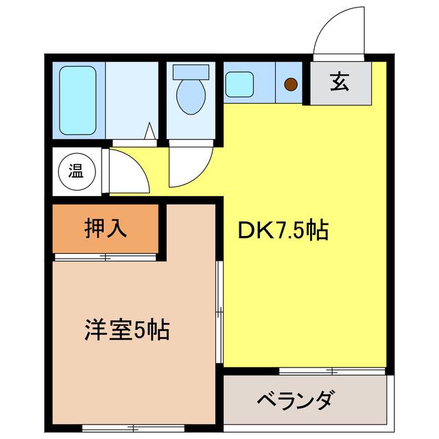 NOAHII(1DK/2階)の間取り写真