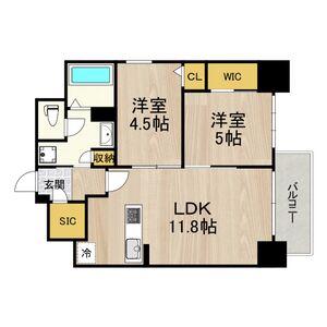 ルフォンプログレ新町(2LDK/6階)の間取り写真