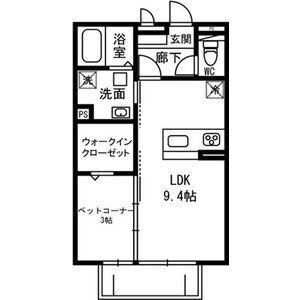 グリーンコーポ(1LDK/2階)の間取り写真