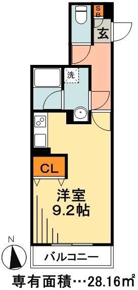 コーラル(ワンルーム/1階)の間取り写真