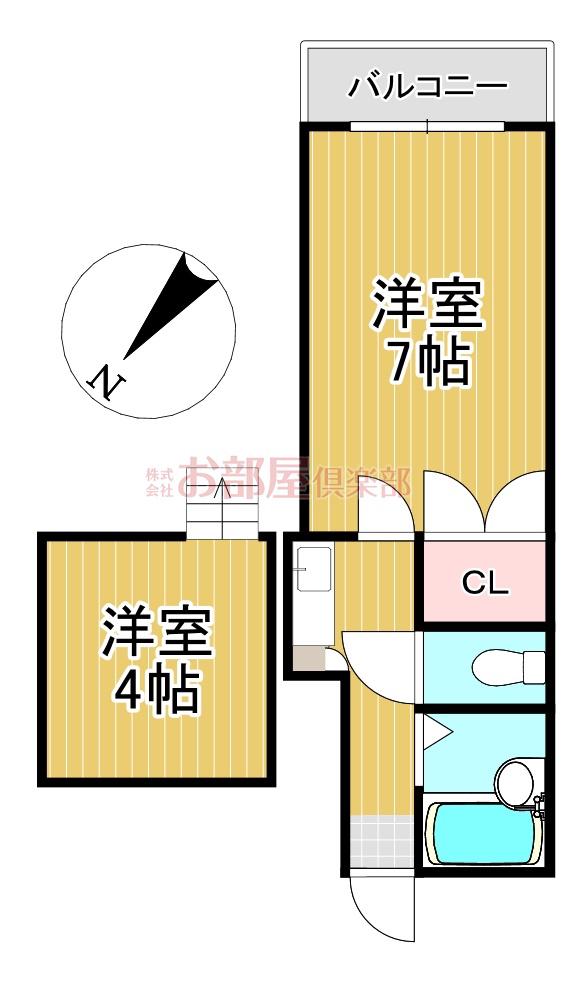 アザリア野中町(1K/1階)の間取り写真