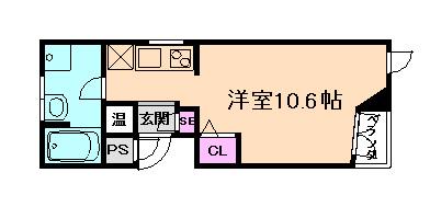 VARIEROYODO(ワンルーム/2階)の間取り写真