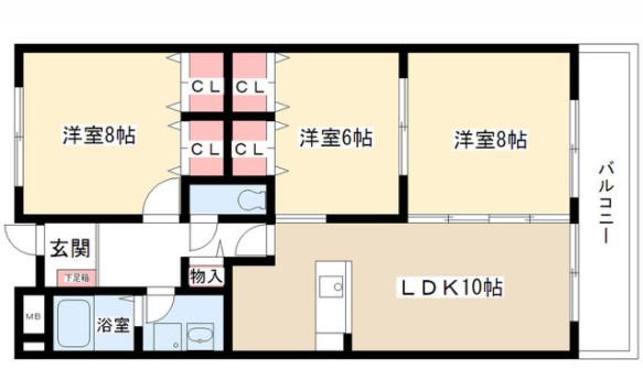 ジェーンティール オーラ(3LDK/1階)の間取り写真