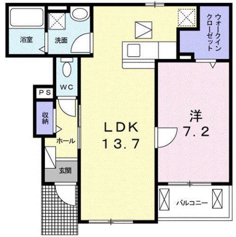 シュティル ピアッツァ II A(1LDK/1階)の間取り写真