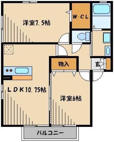 エミネンス(2LDK/2階)の間取り写真