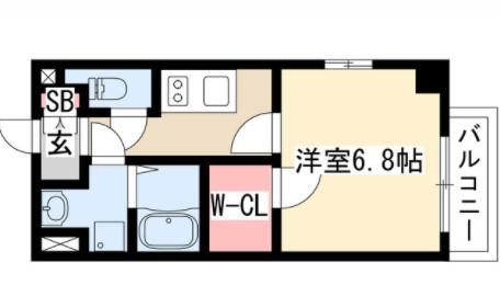 エステムプラザ名古屋丸の内(1K/13階)の間取り写真