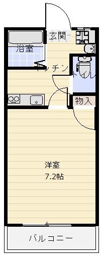 ベルシティ(1K/1階)の間取り写真