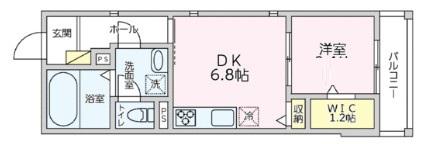 ラシーネ野方(1DK/1階)の間取り写真