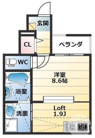 あんしん浜寺船尾町08-1011(ワンルーム/1階)の間取り写真