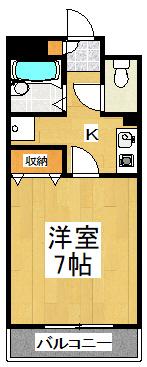 COLLINA VERDE(1K/1階)の間取り写真