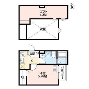 アミークス(1K/1階)の間取り写真