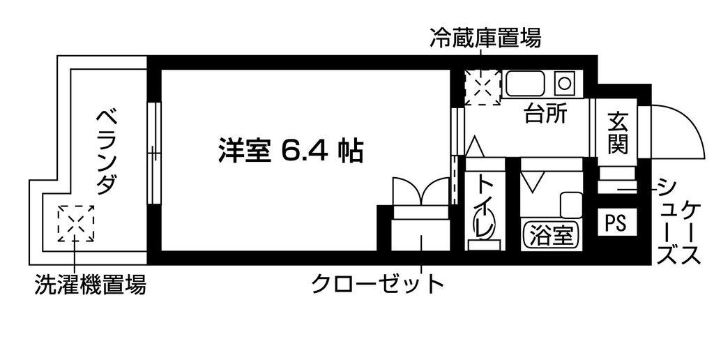 パティオ101(1K/3階)の間取り写真