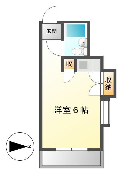レンガ家ビル(ワンルーム/4階)の間取り写真