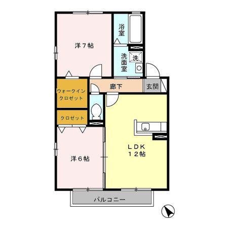 地下鉄鶴舞線 八事駅 バス乗車時間:16分 最寄りバス停で下車 徒歩3分 2階建 築23年(2LDK/2階)の間取り写真