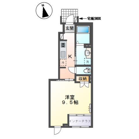近鉄名古屋線 近鉄弥富駅 徒歩23分 2階建 築4年(1K/1階)の間取り写真