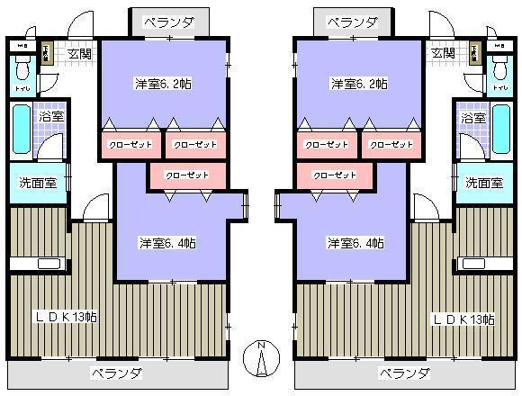 グランドソレイユ(2LDK/4階)の間取り写真