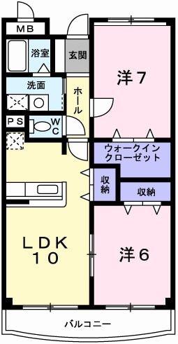 フラッツ・アイII(2LDK/3階)の間取り写真