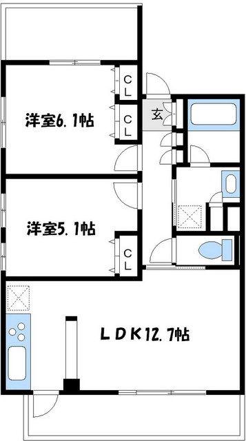 グラディート町田(1SLDK/4階)の間取り写真