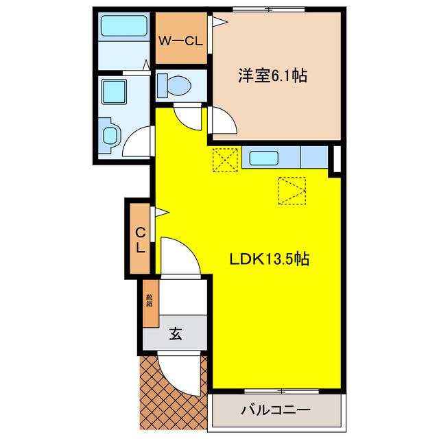 サウスガーデンK(1LDK/1階)の間取り写真