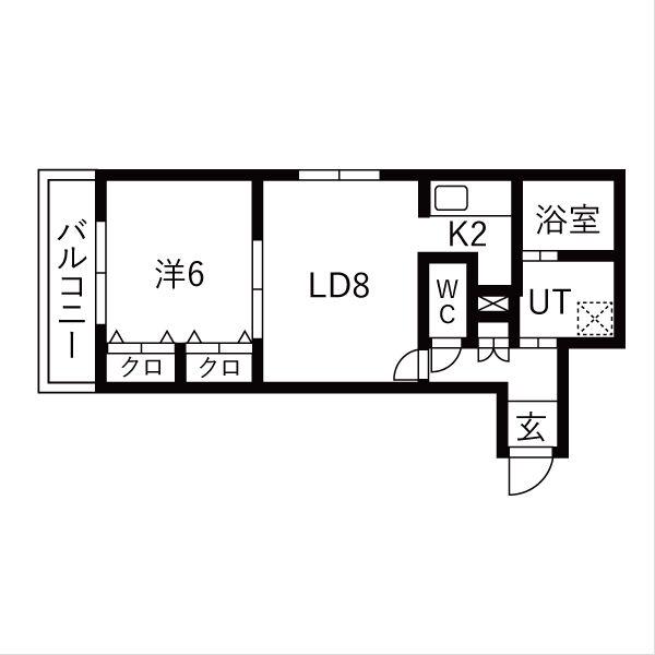 札幌市電 西線6条駅 徒歩3分 5階建 築12年(1LDK/3階)の間取り写真