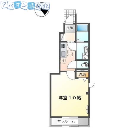 サザンテラス(1K/1階)の間取り写真