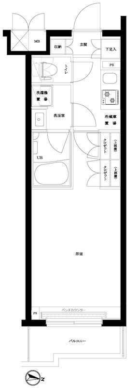 ルーブル赤羽台(1K/2階)の間取り写真