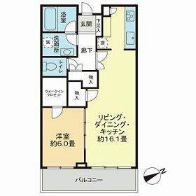 白金タワー(1LDK/25階)の間取り写真