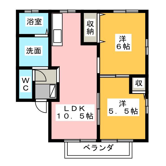 プロシードI・II(2LDK/2階)の間取り写真
